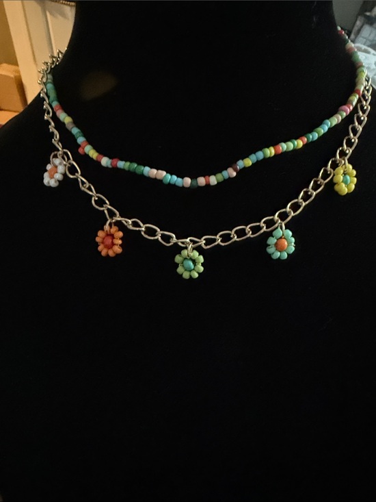 Private Label Jewelry - NWT Women’s 12” Beaded Multi-Color Flower Charm Necklace